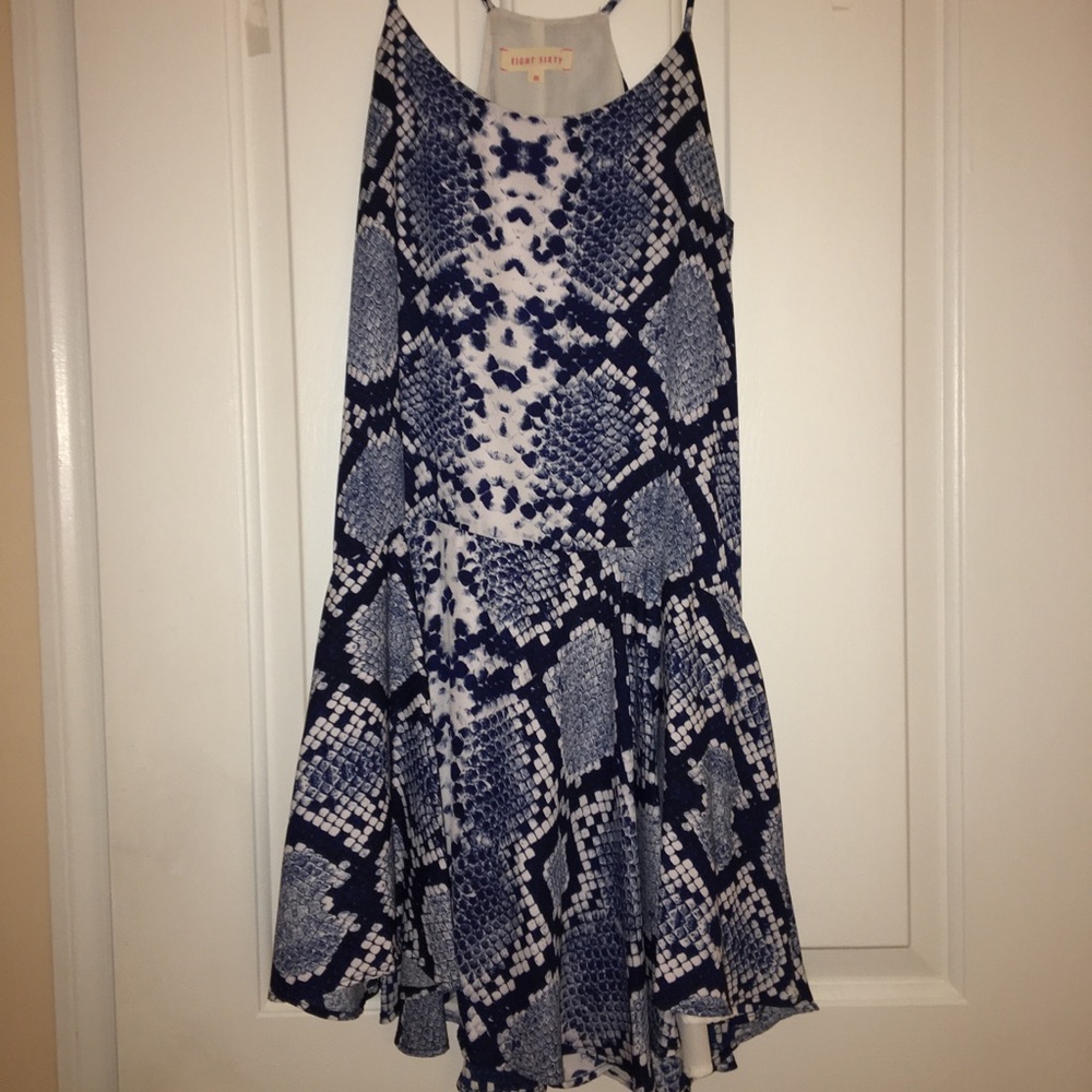 Eight Sixty blue snakeskin print dress